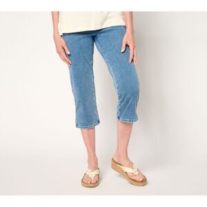 SUNNYLiFE Women's Petite Pants 16P Delray Denim Capri Pant Blue A686597